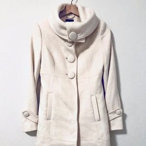 Vero Moda Cream Wool Trench Coat, Size S